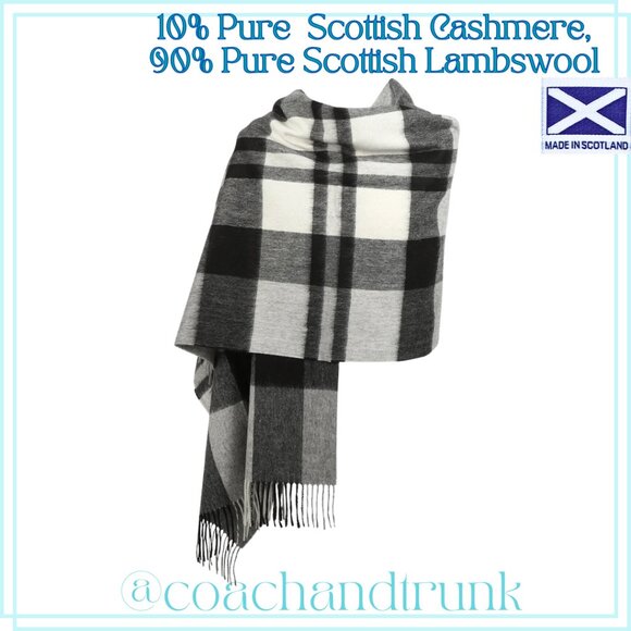 STOLE CASHMERE & LAMBSWOOL SCOTTISH IMPORT NWT - Picture 1 of 6